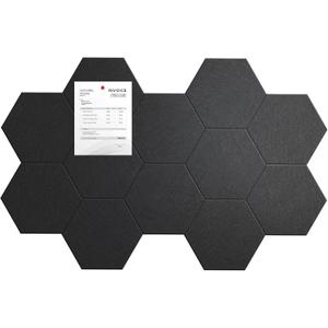 Cork Boards,12 Pack Large Black Bulletin Board, Felt Wall Tiles for Walls Felt Board with Safe Removable Adhesive, Cork Boards for Office Prayer Board Pin Board Tack Board Cork Tiles Memo Board