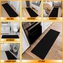 Ottomanson Hallway Runner Rug 2'2" x 6' Non Slip Solid Area Rugs Easy to Clean Laundry Rug Runner Durable & Pet Friendly Floor Carpet Runners for Hallways Entryway Living Room Kitchen, Black