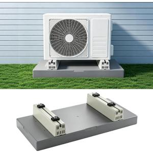 Mini Split Condenser Pad, 38"x18"x3" Mini Split Base Pad for 9000-36000 BTU Ductless, Anti‑Vibration Mini Split Pad for Outdoor, Shock Absorbing AC Pad and Floor Mounting Base for Heat Pump