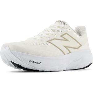 New Balance Women's Fresh Foam X 1080 V14 Shoes (7.5, White/Light Gold Metallic/Sea Salt)