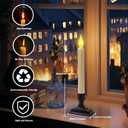 6 Pcs Sensor Dawn to Dusk Window Candles, Flickering Battery Candles for Windows, Ultra Bright Fake Candle Lights with Black Holders, Led Candlesticks for Xmas Home Decor, Warm Yellow Light