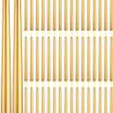 Funtery 48 Pcs Flameless LED Taper Candles Battery Operated Candles Bulk Realistic LED Candlesticks Flickering for Wedding Church Graduation Party Home Decor(Gold,Classic Style)