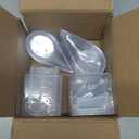 Juvale Appetizer Plates & Teardrop Spoons Set - With Plastic Appetizer Spoons - Durable Disposable Construction - Disposable Dishes & Party Supplies - 72-Piece 2.5" Plates & 3.75" Utensils, Black