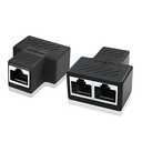 Ethernet Splitter Adapter, 1 to 2 Port, Supports Cat5, Cat5e, Cat6, Cat7 Cables - 2 Pack