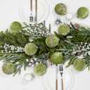 3.15 Inch Velvet Christmas Tree Ornaments12 Pcs Christmas Balls Bulk Set with Golden Hand-Painted PatternPlastic Shatterproof Xmas Hanging Ornaments Decorations for Tree Garland(Olive Green)