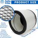 Fette Filter - Wet Dry Vac Filter Compatible with Multi-Fit VF2007 & Most 5 Gallon or Larger Shop-Vac, Vacmaster & Genie Shop Vacuum Cleaners. (Pack of 1)