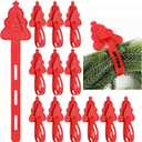12 Pcs Christmas Garland Hangers for Mantle Garland Hooks Fireplace Stocking Hanger Reusable Silicone Adhesive Tape, Suitable for Christmas Door Frame, Staircase Decoration(Red)