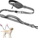 MIDOG Dog Leash with Zipper Pouch,Multifunctional Bungee Leash for Medium to Large Sized Dog Walking (Basic Leash 4Ft, Grey)