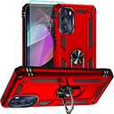 for Moto G 5G 2022 Case, Motorola Moto G 5G Case with HD Screen Protector, [Military Grade 16ft. Drop Tested] Ring Shockproof Protective Phone Case for Motorola G 5G 2022,Red