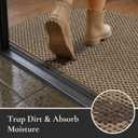 Dirt Trapper Door Mat 26" x 40", Non-Slip, Half Circle, Beige