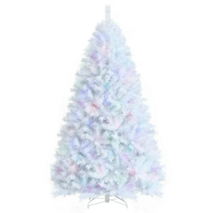 7ft White Iridescent Tinsel Artificial Christmas Tree with 1156 Branch Tips