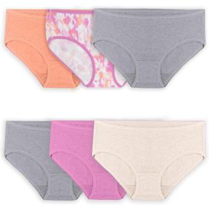 Fruit of the Loom Women's 360 Underwear, High Performance Stretch for Effortless Comfort, Cotton Blend - Hipster - 6 Pack - Size 8