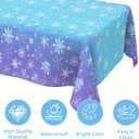 6 PCS Snowflake Tablecloth 54 x 108 " Winter Wonderland Decorations Christmas Snowflake Table Cloth Purple Blue Plastic Disposable Tablecloths Frozen Table Cover for Xmas Birthday Holiday Party Decor