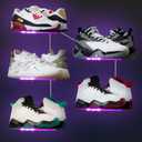 Forzacx Floating Shoe Display Shelf with Lights Set of 5, Glow Color Changing Sneaker Shelf- Display Your Top Shoes, Sturdy Levitating Shoe Wall Shelf Easy to Install, for Bedroom, playroom etc (Non-APP Control of Light)