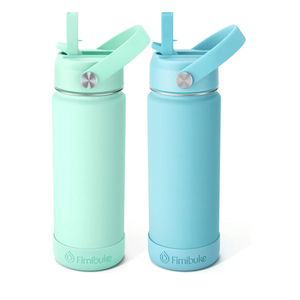 Fimibuke Kids Insulated Water Bottle, 18oz BPA FREE Kids Cup with Straw Double Wall Vacuum Tumbler 18/8 Stainless Steel Leak Proof Toddler Water Bottle for School Boys Girls (2 Pack,Underwater World)