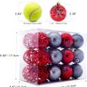 2.36"/60mm shatterproof Christmas Ball Ornaments Tree Decoration Baubles Set of 24 Counts (red & Grey)