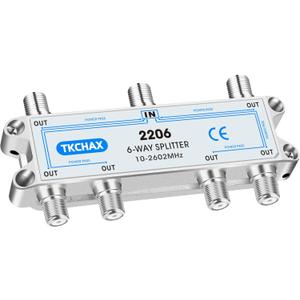 Coaxial Cable Splitter,Support 10-2602MHz,RG6 RG59 Coax Compatible,Work with MoCA2.5 and MoCA3.0, CATV, Satellite TV, Antenna, HDTV and High Speed Internet (6 Way Coaxial Cable Splitter)