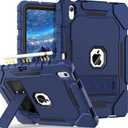 Grifobes for iPad A16 Case 11th Generation 11 inch 2025 / iPad 10th Generation Case 10.9 inch 2022, Heavy Duty Military Grade Shockproof Cover with Pencil Holder for i Pad 11/10 Gen (Navy Blue)