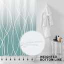Punkray Ombre Teal Striped Polyester Shower Curtain for Bathroom with Hooks, Shower Curtains for Bathroom, Waterproof Bath Accessories Hotel Style - Machine Washable 72 x 72