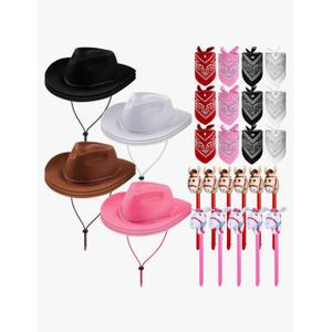 Xtinmee 36 Pcs Cowboy Party Costume Set, Cowboy Hats Paisley Bandanas Inflatable Stick Horses Kids Halloween Party Supplies Xtinmee 36 Pcs Cowboy Party Costume Set, Cowboy Hats Paisley Bandanas Inflatable Stick Horses Kids Halloween Party Supplies