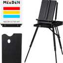 MEEDEN French Easel for Outdoor Painting: Wooden Plein Air Easel Box - 57''-72'' Height Adjustable Travel Easel - Black