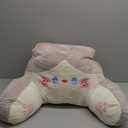 Reading Pillow for Kids/Teens/Adults, Back Pillow for Bed Backrest with Arms, Bed Rest Pillow with Detachable Neck Roll for Sitting in Bed or Couch for Watching TV/Gaming/Relaxing (Medium-25.59*15.75inch, Milk Coffee Bell Cat)