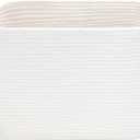 Large Cotton Rope Storage Basket with Leather Handles, Laundry Hamper Basket, 20 "L x 14" W x 12 "H, Durable & Stylish Organizer for Home.(Large White)