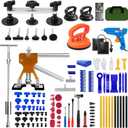 97Pcs Dent Puller Kit,Car Dent Puller,Dent Removal Kit,Paintless Dent Removal Kit,Car Dent Repair Kit,Dent Removal Kit,Paintless Dent Removal Kit With T-Bar, Bridge Puller, Lifter, Dent Puller (Blue)