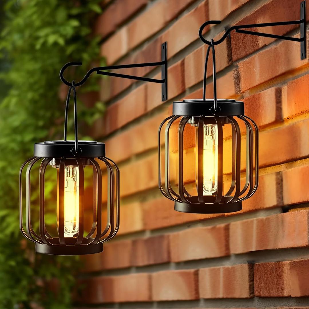 Solar Lanterns Outdoor Waterproof Hanging Lights for Outside, Solar Table Lanterns, Wall Lantern Lights for Porch, Patio, Yard, Garden and Pathway Decor