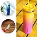 BJPKPK 22oz Stainless Steel Insulated Tumbler With lid And Straw Travel Coffee Thermal Tumblers Cup For Women And Men,Navy Blue