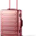 VentureVault All Aluminum Carry On Luggage 22x14x9 Airline ApprovedZipperless Luggage Premium Aluminum Suitcase Luggage, Hard Shell Carry On Luggage with Spinner Wheels (rose gold, 20inch)