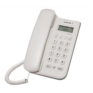 Corded Basic Landline Phone, TelPal FSK/DTMF Simple Caller ID Telephone with LCD Incoming Call Number Display, Small Desk/Wall Mountable Analog Phone for Home Office (White)