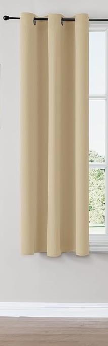 ChrisDowa Blackout Curtains for Bedroom -  Grommet Thermal Insulated Room Darkening Curtains for Living Room (Biscotti Beige, 1 Panel)
