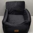 JOEJOY Dog Car Seats for Small Medium Dogs Under 35lbs, Dog Booster Seat with Detachable Washable Cover and Cushion, Memory Foam Pet Car Seat with Safety Belt and Storage Pockets (Black)