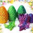 2 x 3D Printed Dragon Eggs Mystery Dragon Egg Glow in The Dark Articulated Animals Fidget Toy Crystal 3D Print Dinosaur Eggs for Kids Boys Girls Home Decor (Laser Green-12inch)