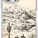 Tobelint Case for iPhone 13 Pro Max with Vintage Cowboy Art Design,Abstract Wild West Landscape Pattern for Men Women,Clear Slim Soft TPU Bumper Case,6.7(Cowgirl,13pm)