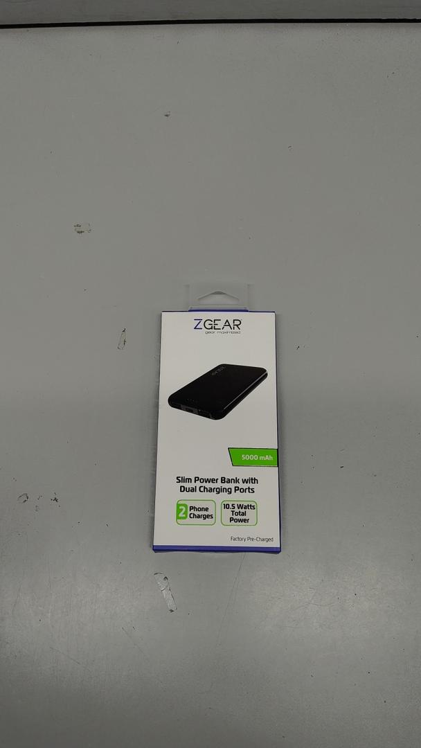 ZGEAR Slim Power Bank With Dual Charging Ports 2 Phone Charger 10.5 Watts 5000 MAH