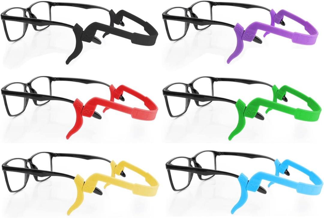 Silicone Athletic Glasses Strap & Non Slip Ear Grip for Boys Girls, Sports Sunglass Retainers, Kids Eyewear Accesories Keep Glasses from Sliding Down Nose - Pack of 6