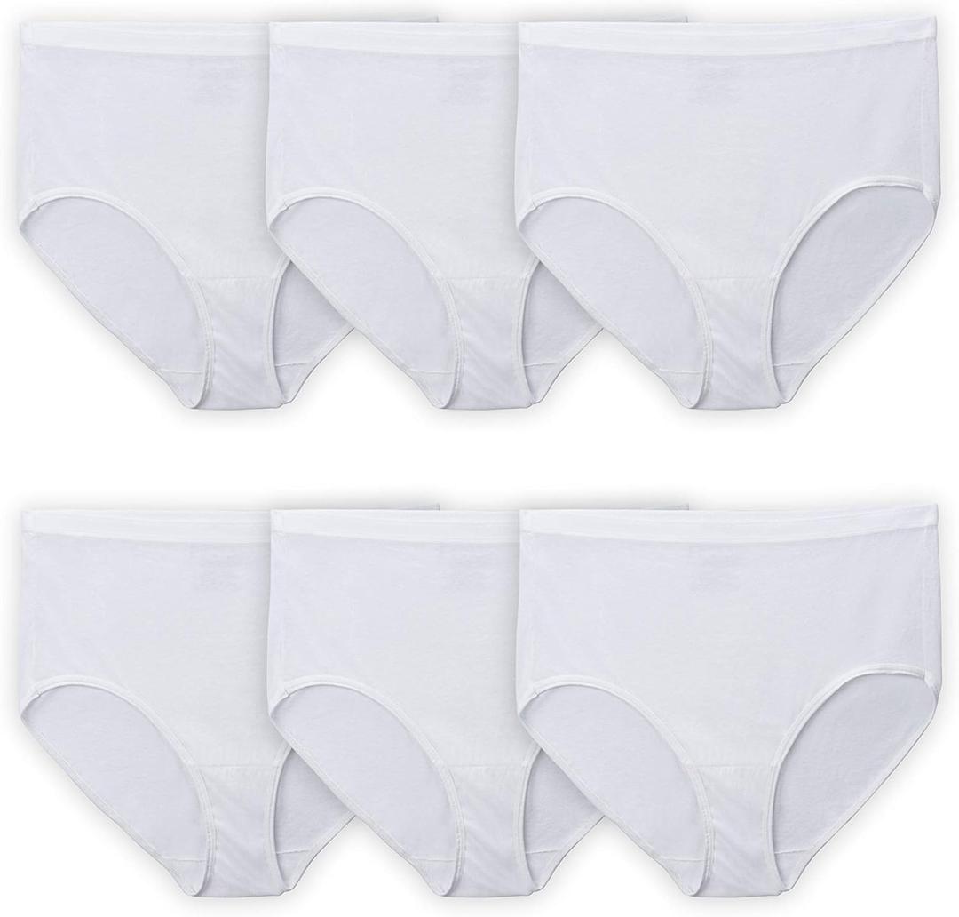 Fruit Of The Loom Womens Fit For Me Plus Size Underwear, Designed To Your Curves, Brief - Cotton - White, 11 Plus