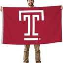 Temple Owls College Sports Printed Flag - NCAA Licensed - Nylon - School Banner (Red, White, Black) (3' x 5')