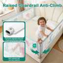 Bed Rail for Toddlers Twin, Full, Queen, King & Cal kingMattress Size | Swing Down Rail Guard | Mattress Side Rail for Kids (Blue Dinosaur, (1 Side) 36 Inch)