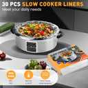 30 Pack Slow Cooker Liners, Large Size 13"x 21" Cooking Bags Disposable Pot Liners, Plastic Slow Cooker Bags Fits 3-8 Quarts, BPA Free, Suitable for Oval & Round Pot