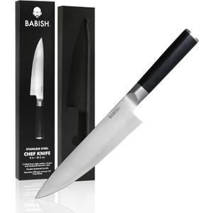 Babish 8-Inch Chef Knife  High-Carbon German 1.4116 Steel Kitchen Knife  Professional Cutlery for Precise Slicing and Chopping