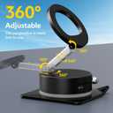 Magnetic Car Phone Holder, Universal 360 Dashboard Suction Cup Mount for Driving, Gym or Office, Foldable Vacuum Phone Holder for iPhone