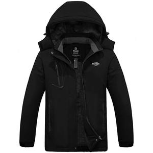 Wantdo Women's Mountain Waterproof Fleece Ski Jacket Windproof Rain Jacket, Large, Black