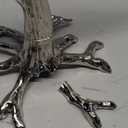 The Dreidel Company Tree of Life Menorah Nickel Finish Full Size 10 Inches for Hanukkah Fits Standard Chanukah Candles - Collectible Artistic Menorah for Judaic Display