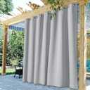 StangH Indoor Outdoor Curtains Waterproof Blackout Summer Shades Blinds for Patio, Extra Wide Total Privacy Room Divider Curtains for Shared Space Partition, W100 x L95, Silver Grey, 1 Panel