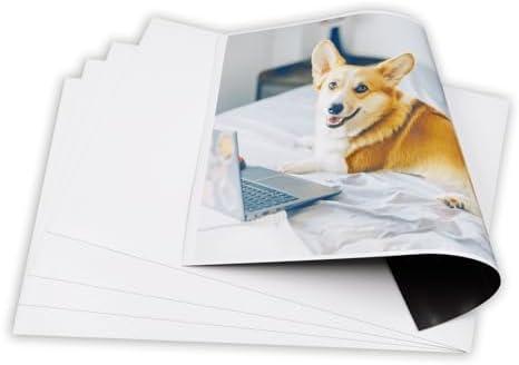 ForTidy Magnetic Sheets, Pack of 5, Printable Magnet Photo Paper for Inkjet Printer, Whiteboard, Fridge Magnet Sticker, Crafts and Pattern Storage, Easy to Diy, 8.27 x 11.69 inches Set of 4