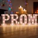 Prom LED Marquee Sign Light Up Letters, LED Prom Sign Marquee Letter Lights, Pink Letter Lights for Graduation Decorations, Class of 2026 Light Up for High School College Graduation Party
