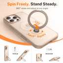for iPhone 16 Pro Case: with 360 Spin Magnetic Stand, Camera Control Button, Fit for MagSafe, Military Drop Protection Slim Protective Phone Cover for 16Pro with Ring Kickstand, 6.3", Desert